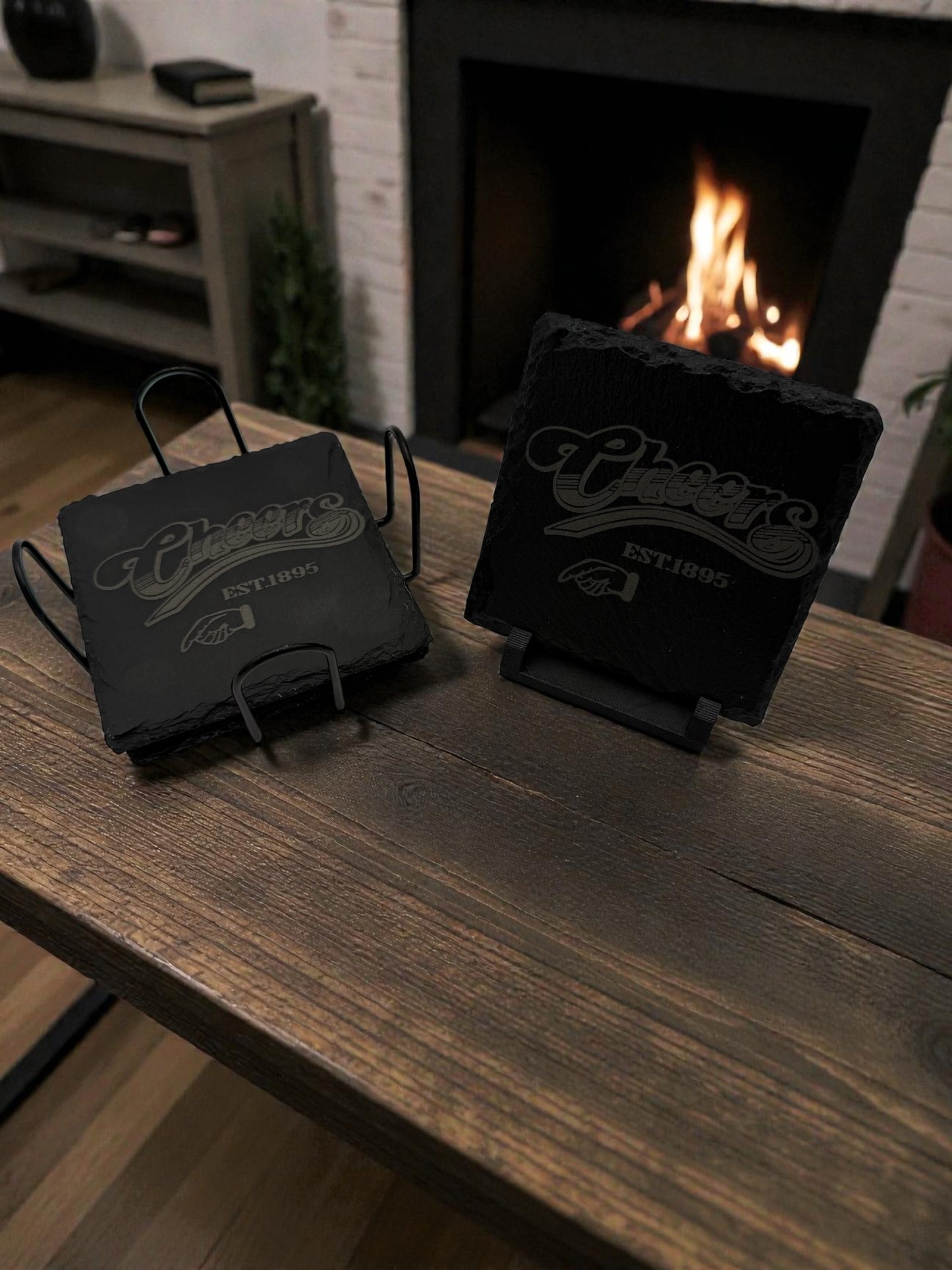 Slate Stone Coaster Set Square - CST14