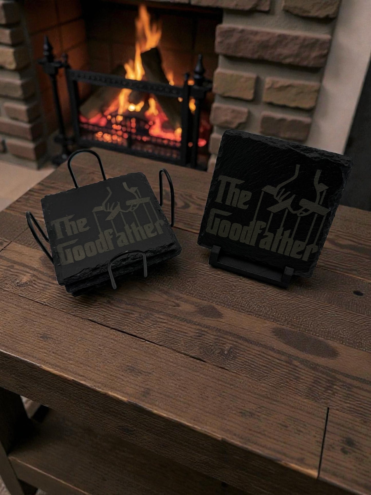 Slate Stone Coaster Set Square - CST4