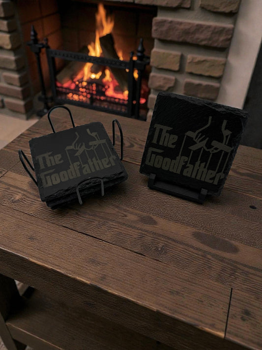 Slate Stone Coaster Set Square - CST4
